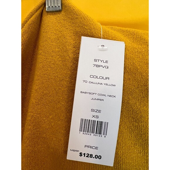 French Connection Babysoft Cowl Neck Jumper Sweater Womens XS Yellow $128 NWT - Picture 5 of 5